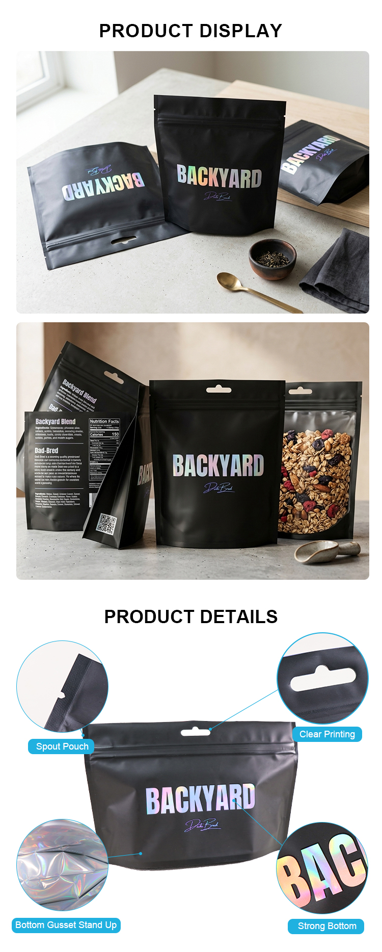 BACKYARD镭射贴骨袋
