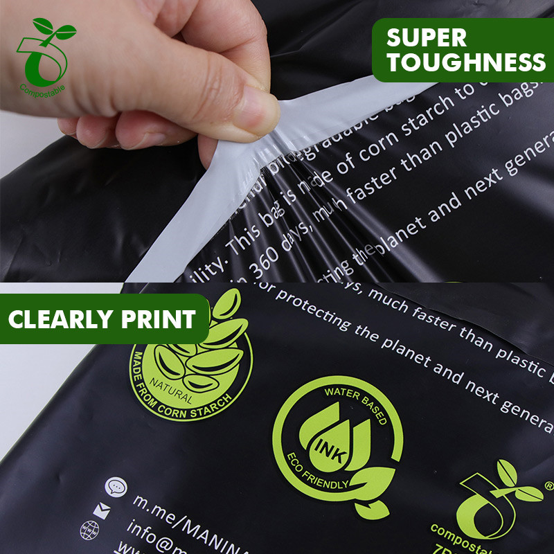 حسب ضرورت لوگو کمپوسٹ ایبل ڈاک پلاسٹک کے لفافے شپنگ کورئیر بائیوڈ ((4)