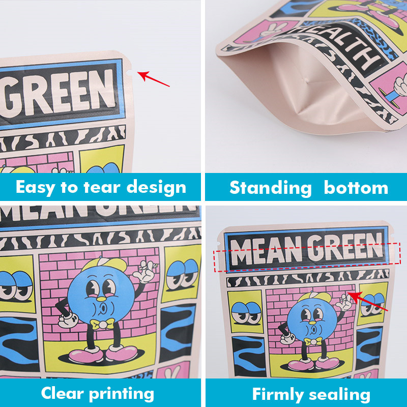 Custom food grade eco friendly reusable zipper stand up (4)