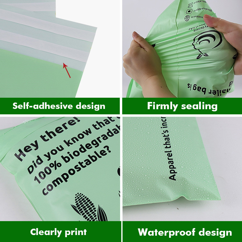 Custom logo eco friendly biodegradable plastic poly mailer courier sh ( (4)