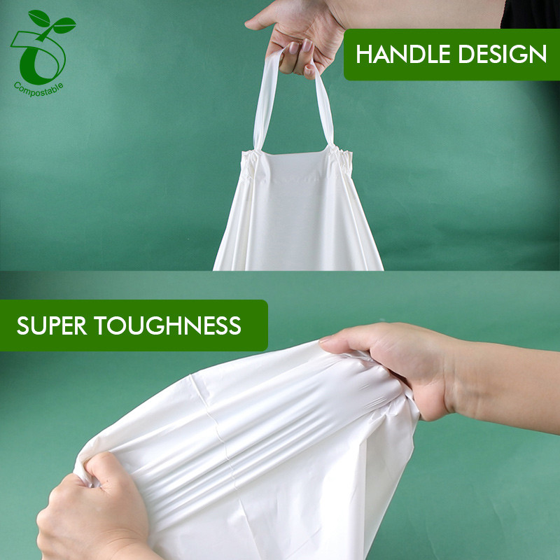 Eco Friendly Biodegradable at compostable Plastic Custom Logo drawstring Bag (4)