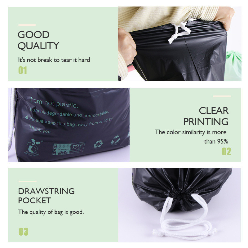 High quality custom own logo biodegradable clothing draw string bags (2)