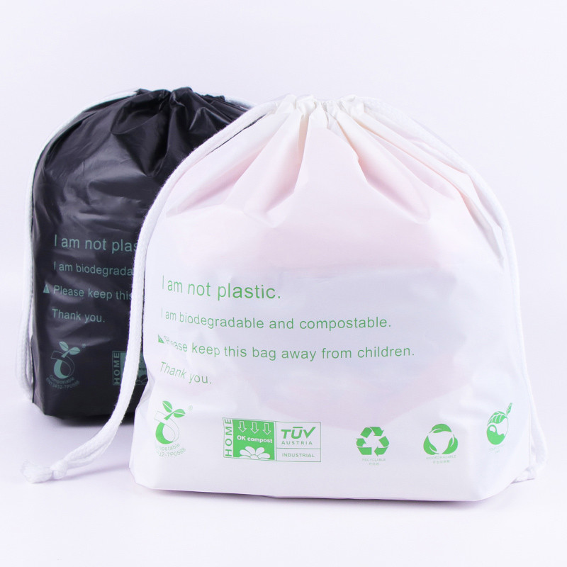 High quality eco friendly clothing biodegradable garment drawstring bags (4)