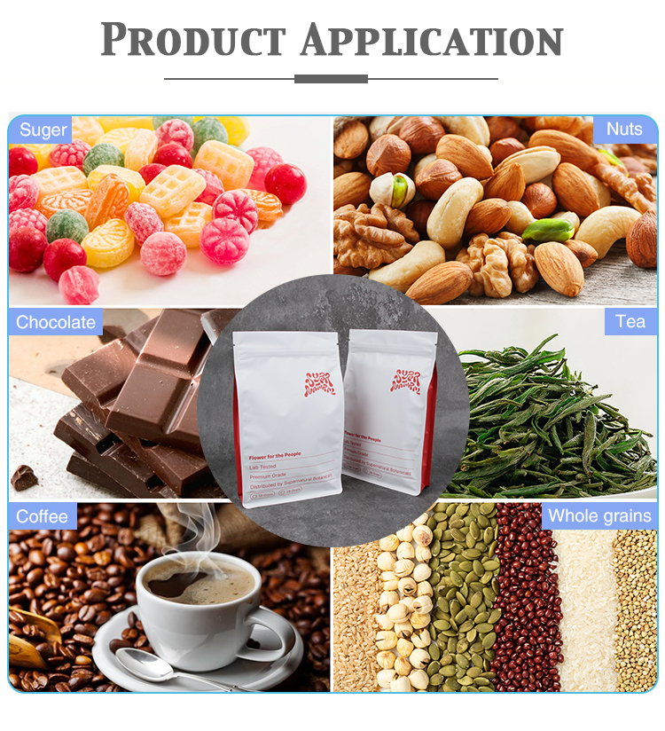 Wide application for coffee, tea, nuts, chocolate, candy, grains and other food products.